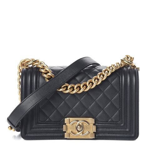 chanel black boy chain mail small bag|small black quilted Chanel bag.